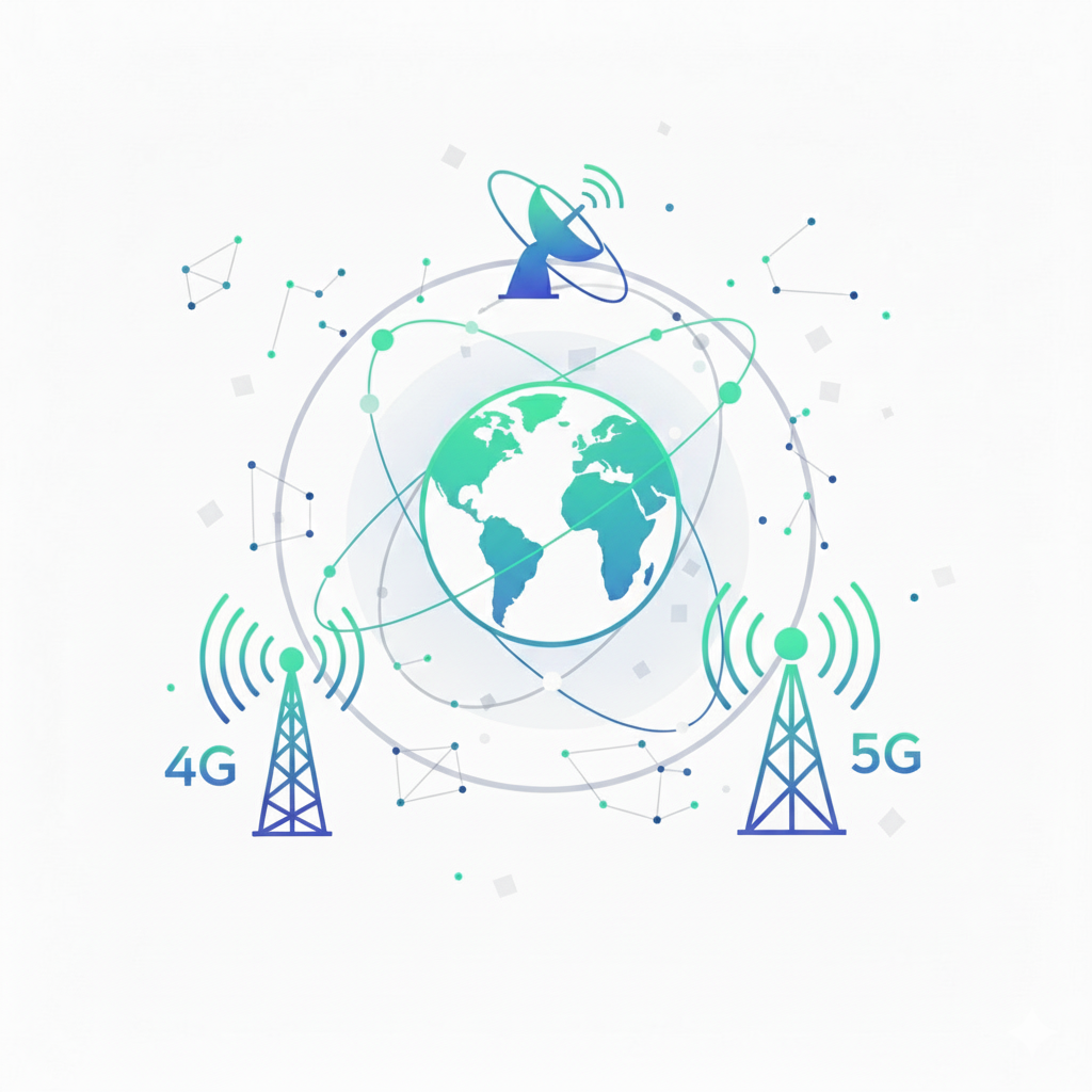 Réseau 4G, 5G et satellite
